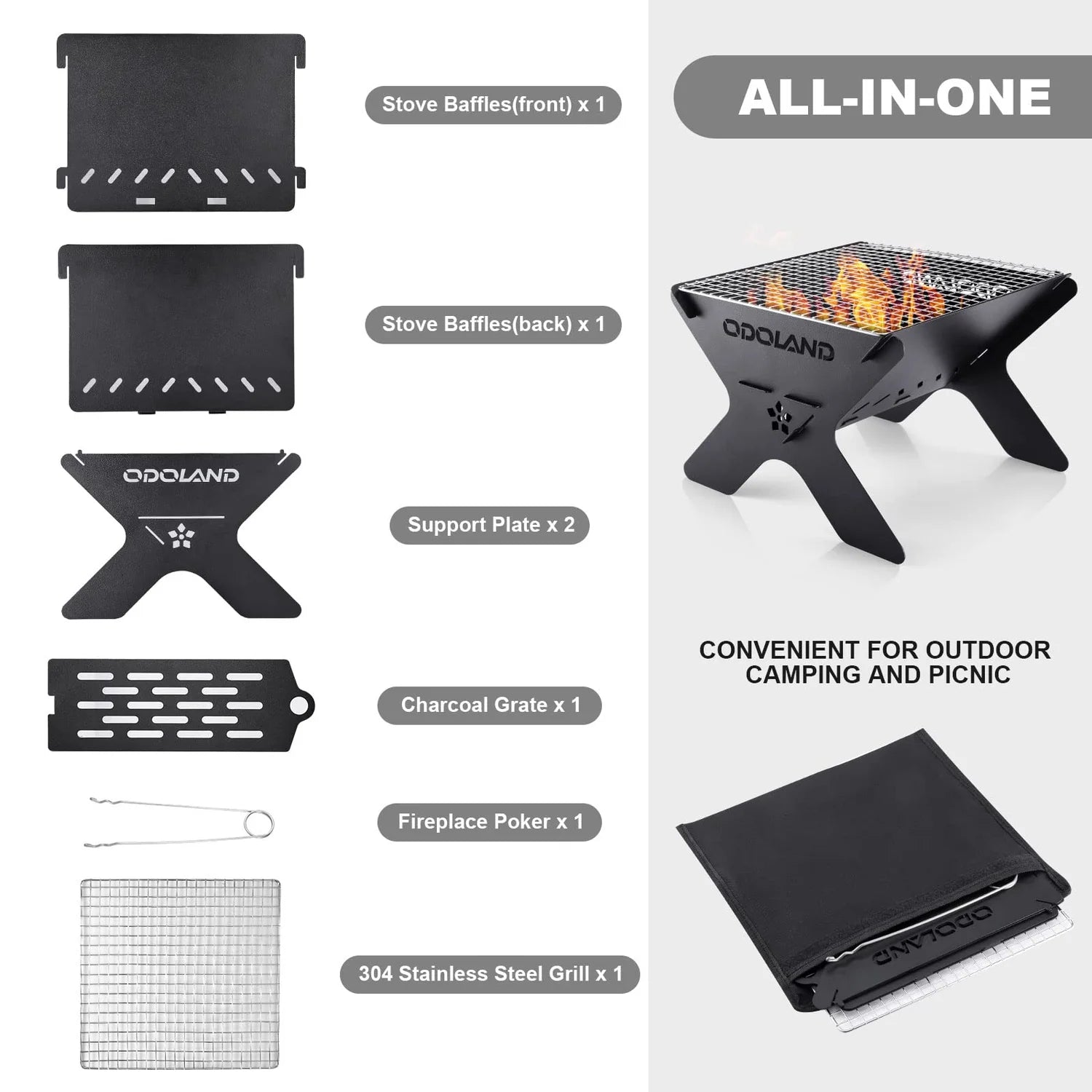 Portable Outdoor Grill – Compact Charcoal Grill for Camping