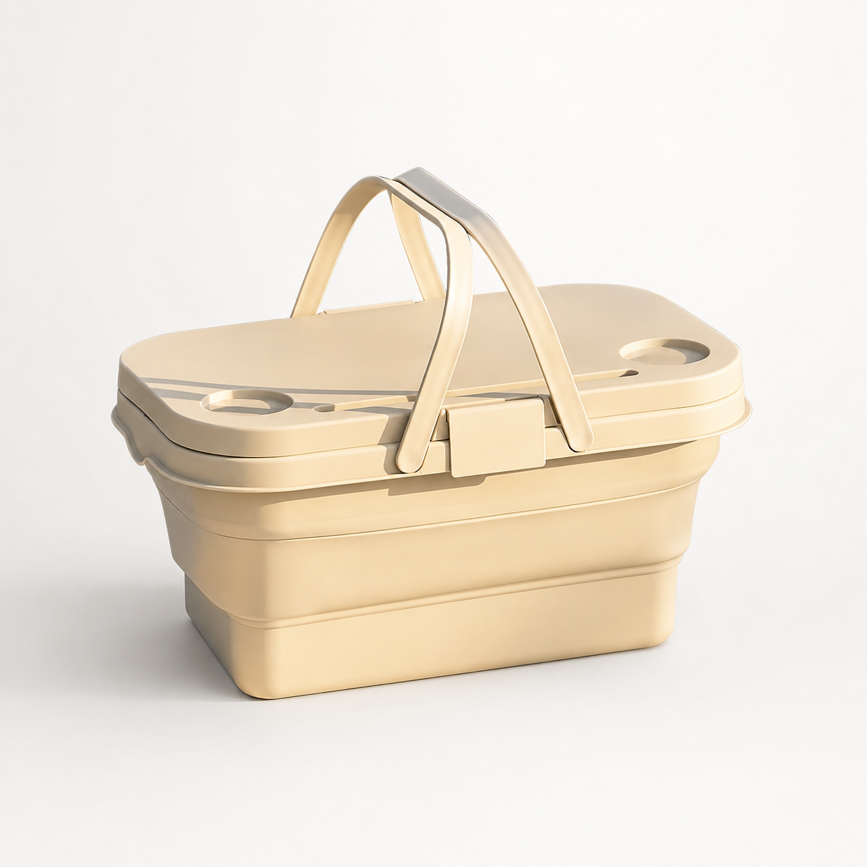 Foldable Basket with Built-In Table