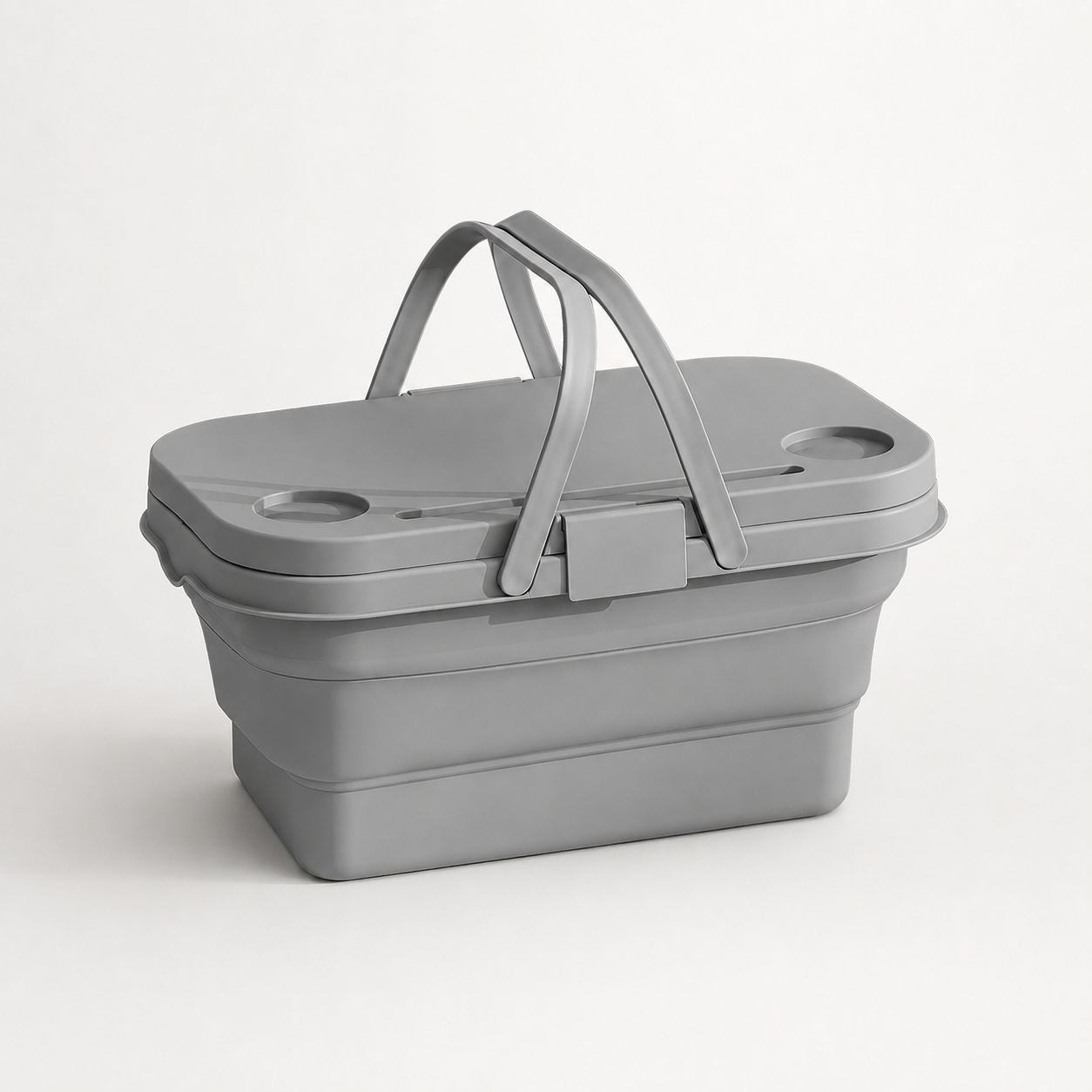 Foldable Basket with Built-In Table
