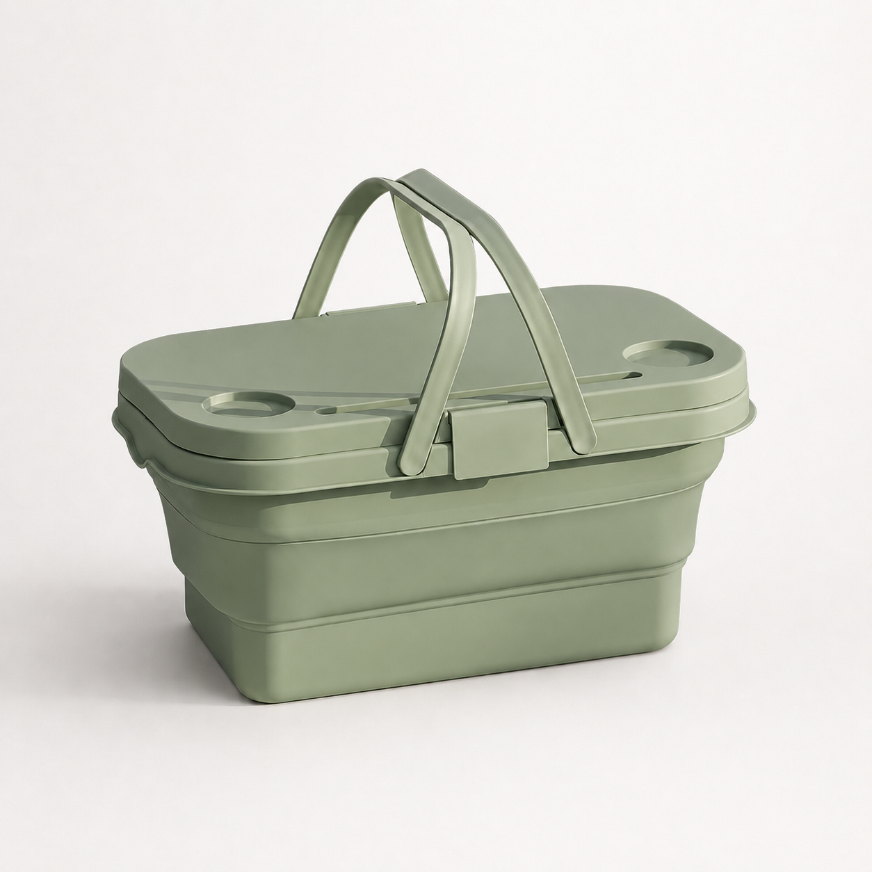 Foldable Basket with Built-In Table