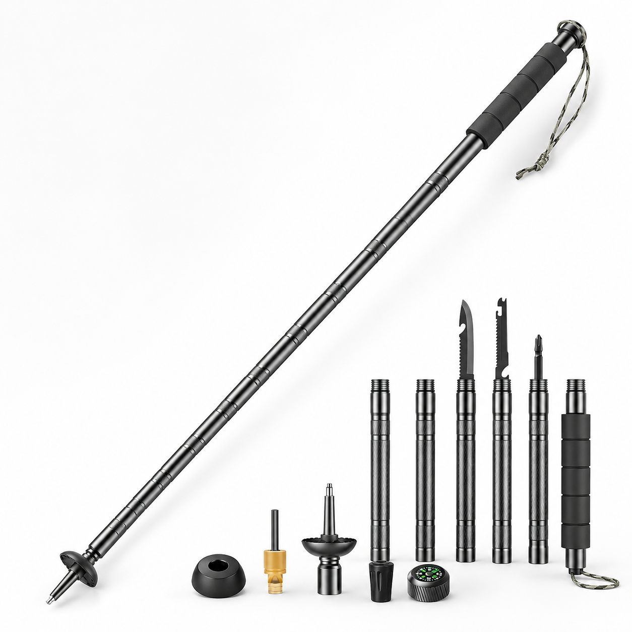 Compact All-in-One Hiking Stick
