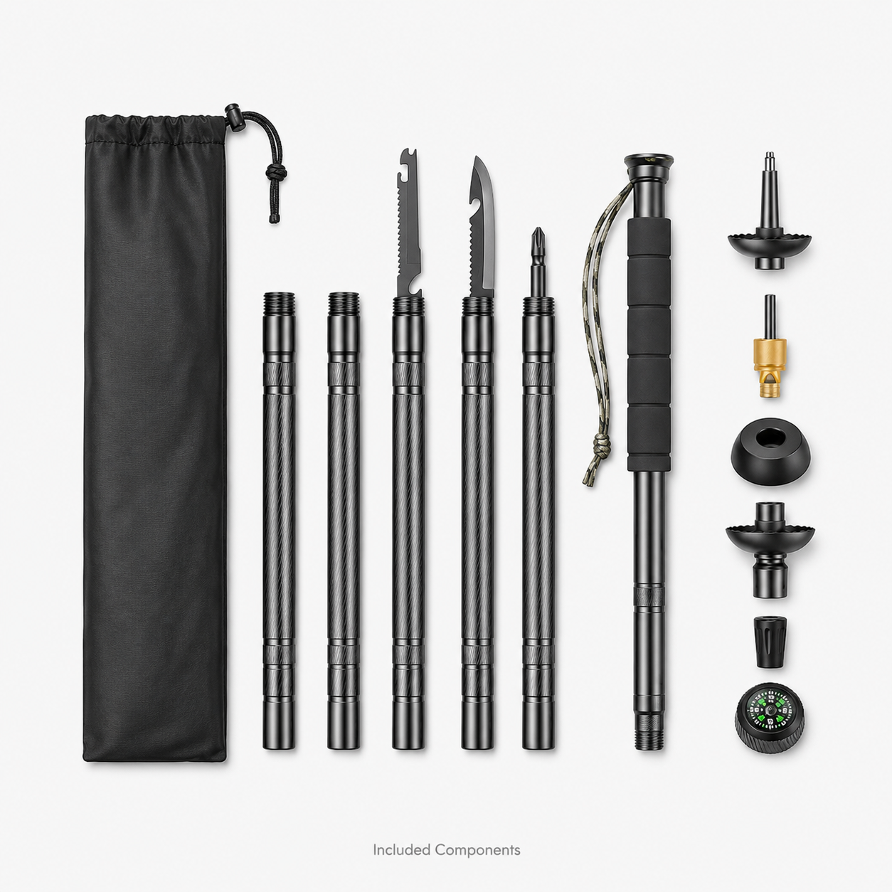 Compact All-in-One Hiking Stick