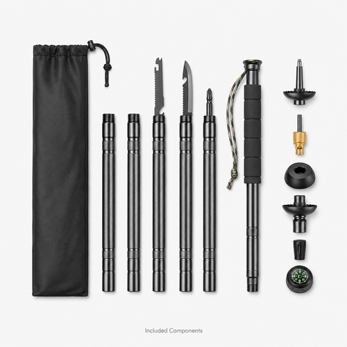 Compact All-in-One Hiking Stick