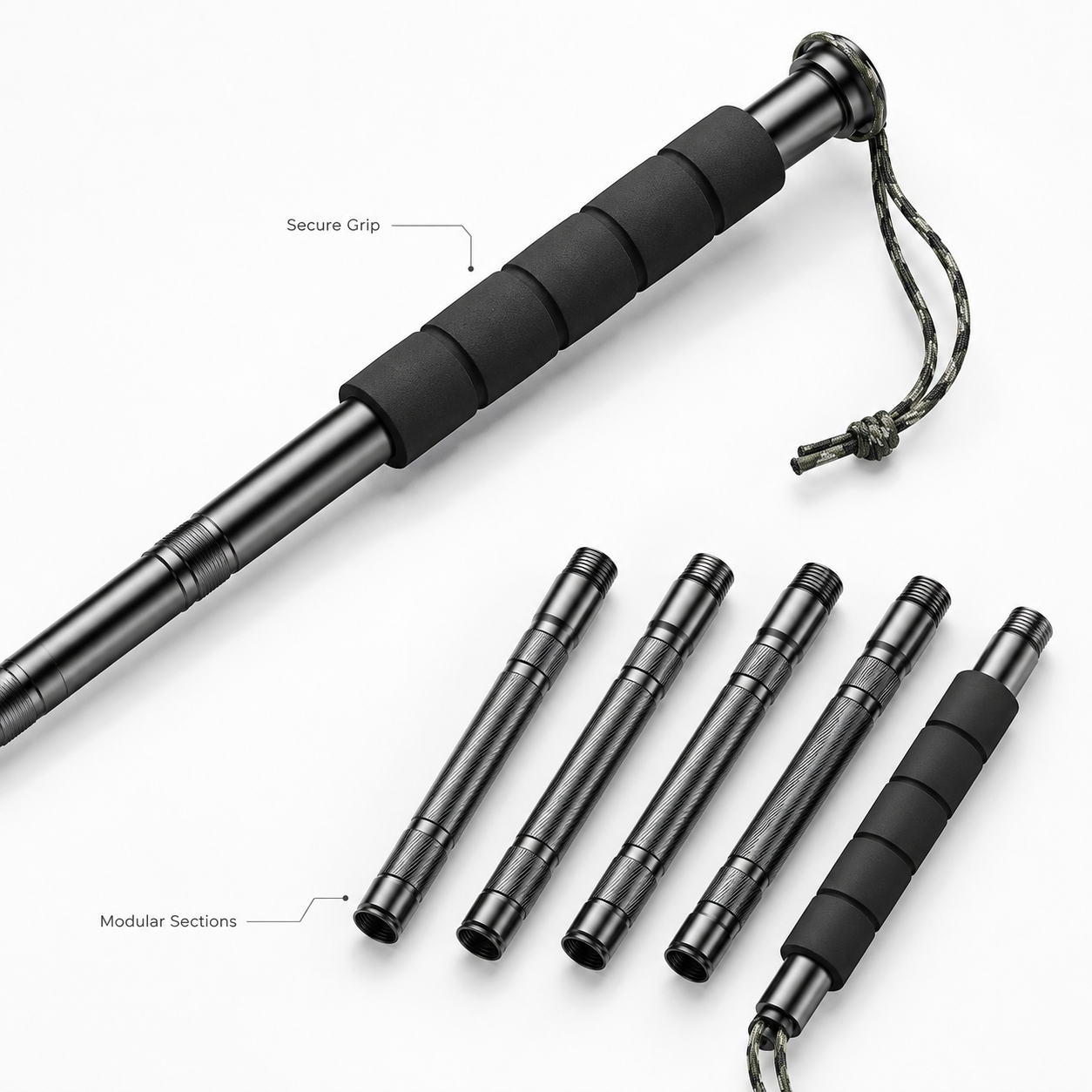 Compact All-in-One Hiking Stick