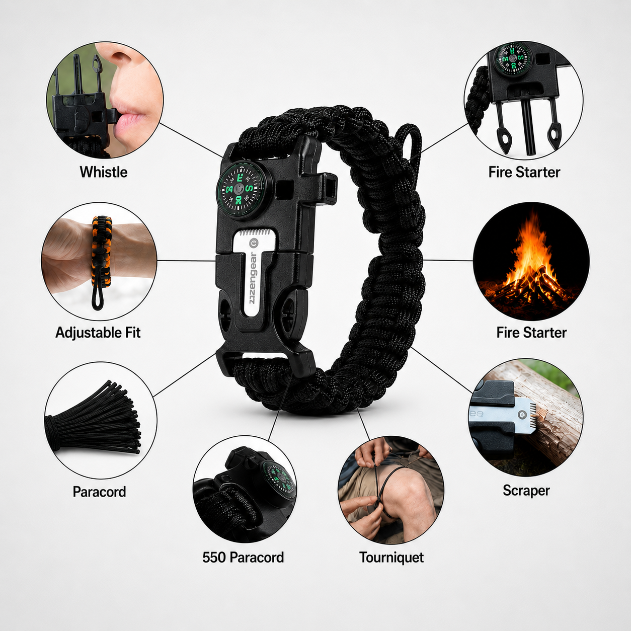 Compact Survival Bracelet