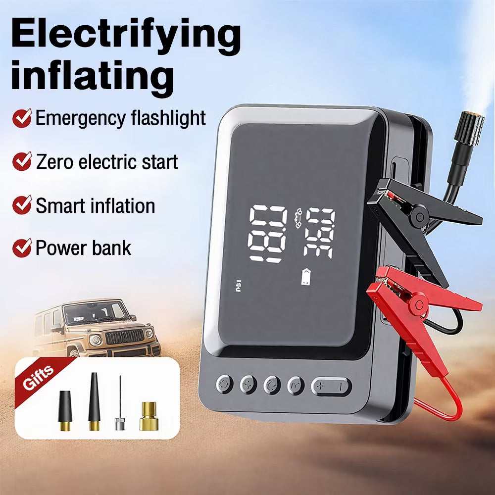All-in-One Car Emergency Kit | Power Bank, Jump Starter, Air Pump & Emergency Light