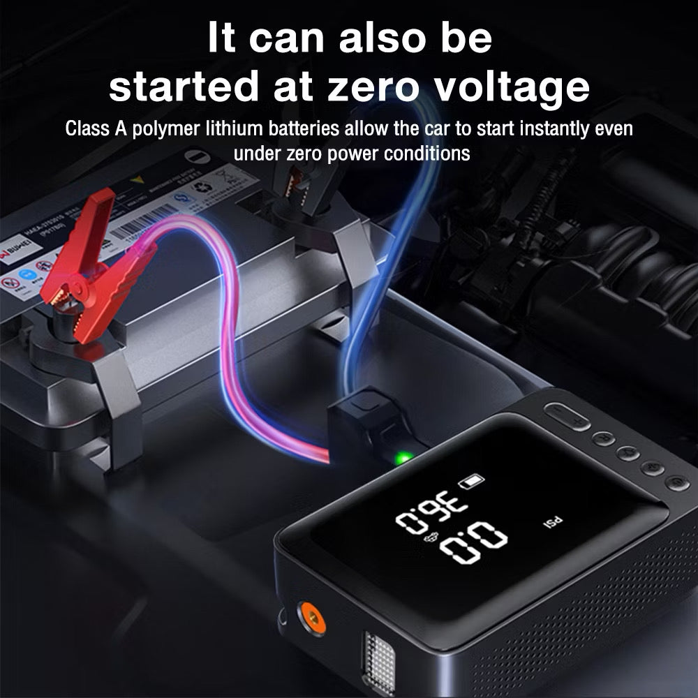 All-in-One Car Emergency Kit | Power Bank, Jump Starter, Air Pump & Emergency Light