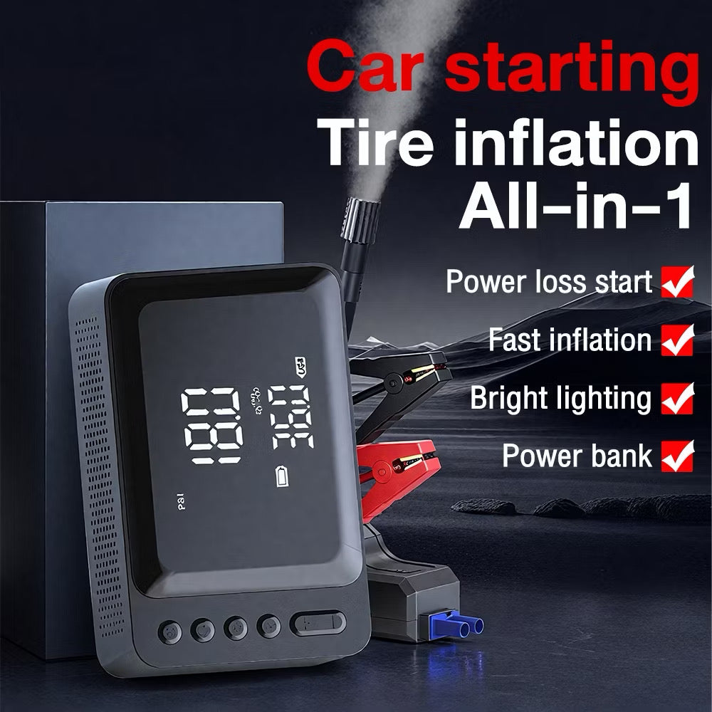 All-in-One Car Emergency Kit | Power Bank, Jump Starter, Air Pump & Emergency Light