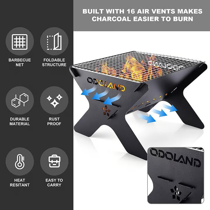 Portable Outdoor Grill – Compact Charcoal Grill for Camping